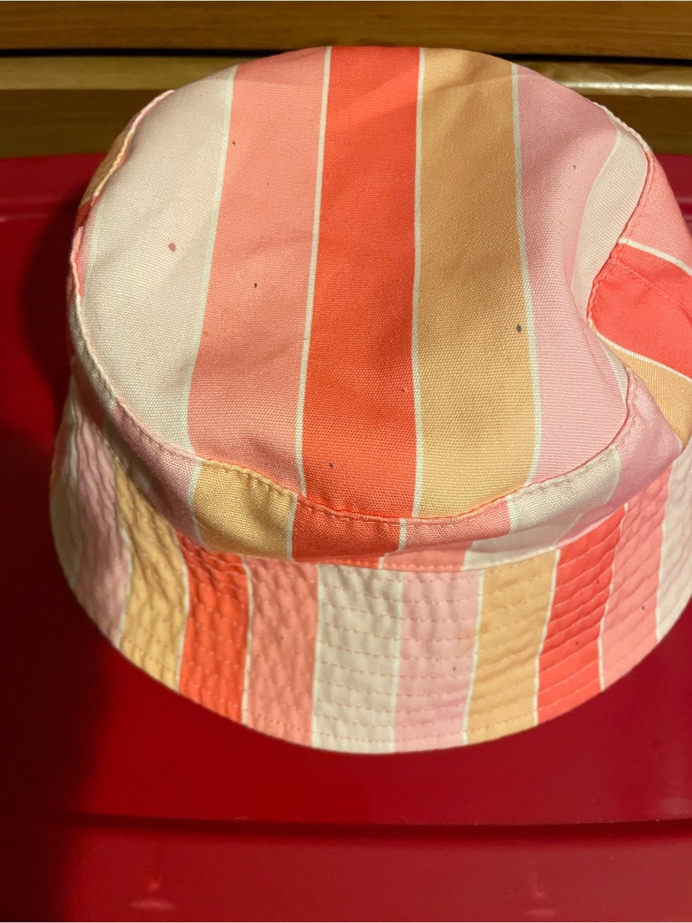 Striped Pastel Bucket Hat - Pink & Peach